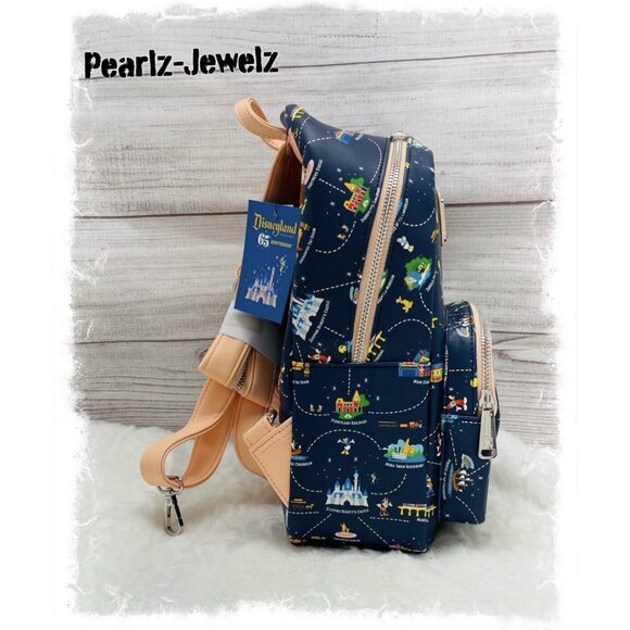 Loungefly Disneyland 65th Anniversary Map Convertible Mini Backpack BoxLunch NWT main image 5